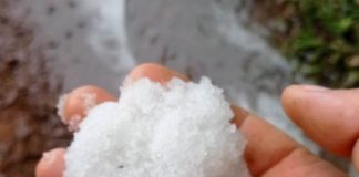 Seara teve registro de chuva congelada no início da tarde desta terça-feira, dia 17.