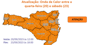 Defesa Civil emite aviso sobre onda de calor em SC