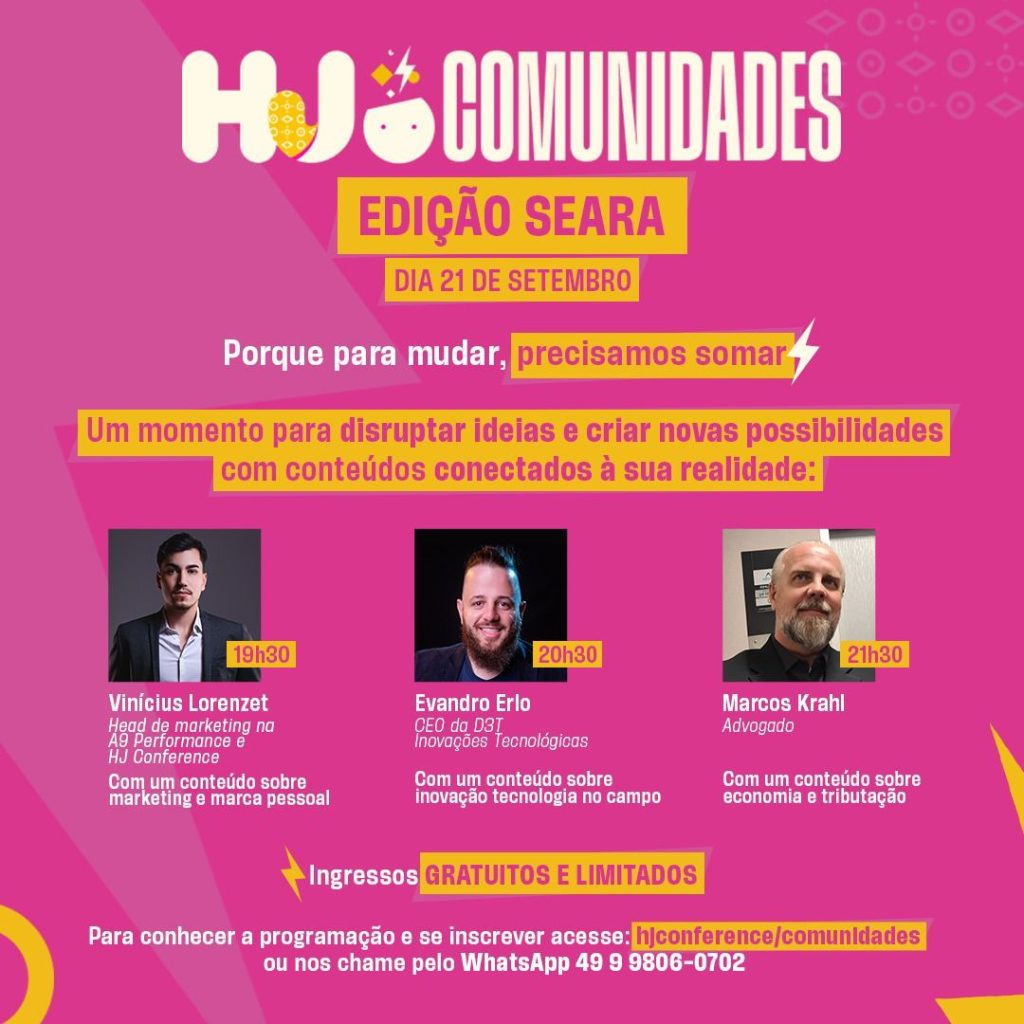 HJ Conference em Seara será nesta quinta-feira, 21