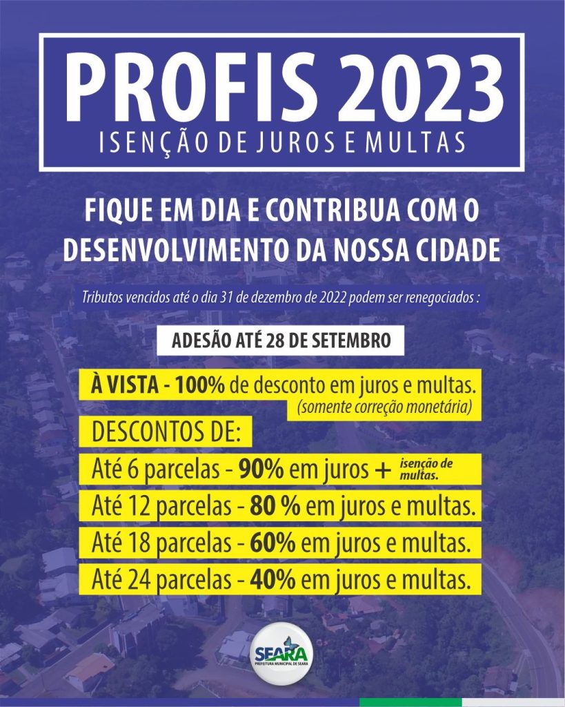 Prazo para aderir ao Profis em Seara encerra nesta quinta-feira, 28