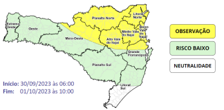 Chuva e temporais isolados entre o sábado, 30, e a manhã de domingo, 1º