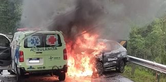 Acidente com incêndio é registrado na BR-153 entre Irani e Concórdia