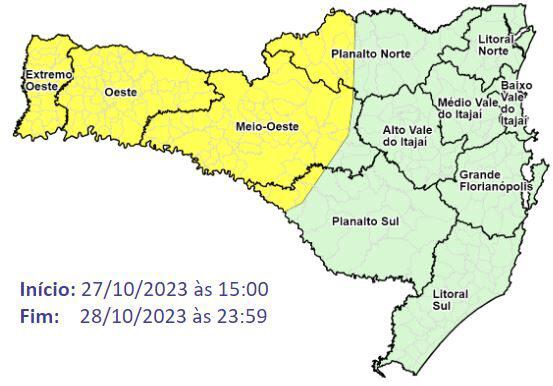 Santa Catarina volta a ter chuva volumosa entre sexta e sábado
