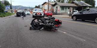 Colisão frontal entre carro e moto é registrada em Concórdia