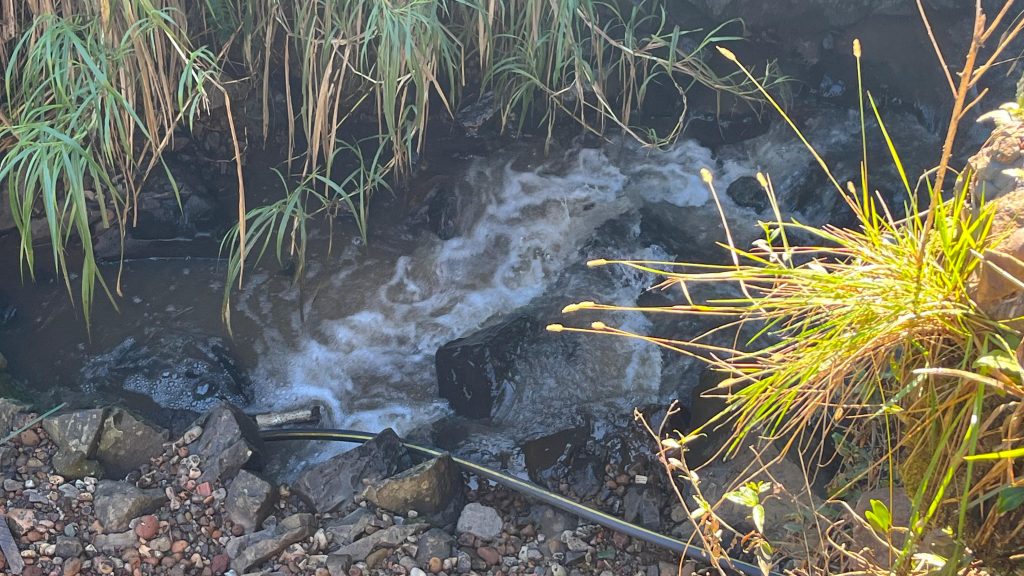Rio Caçador apresenta água escura