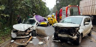 veículos colidem na SC-283 em Seara