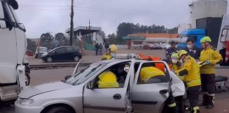 Condutor fica ferido em acidente na SC-480 em Chapecó