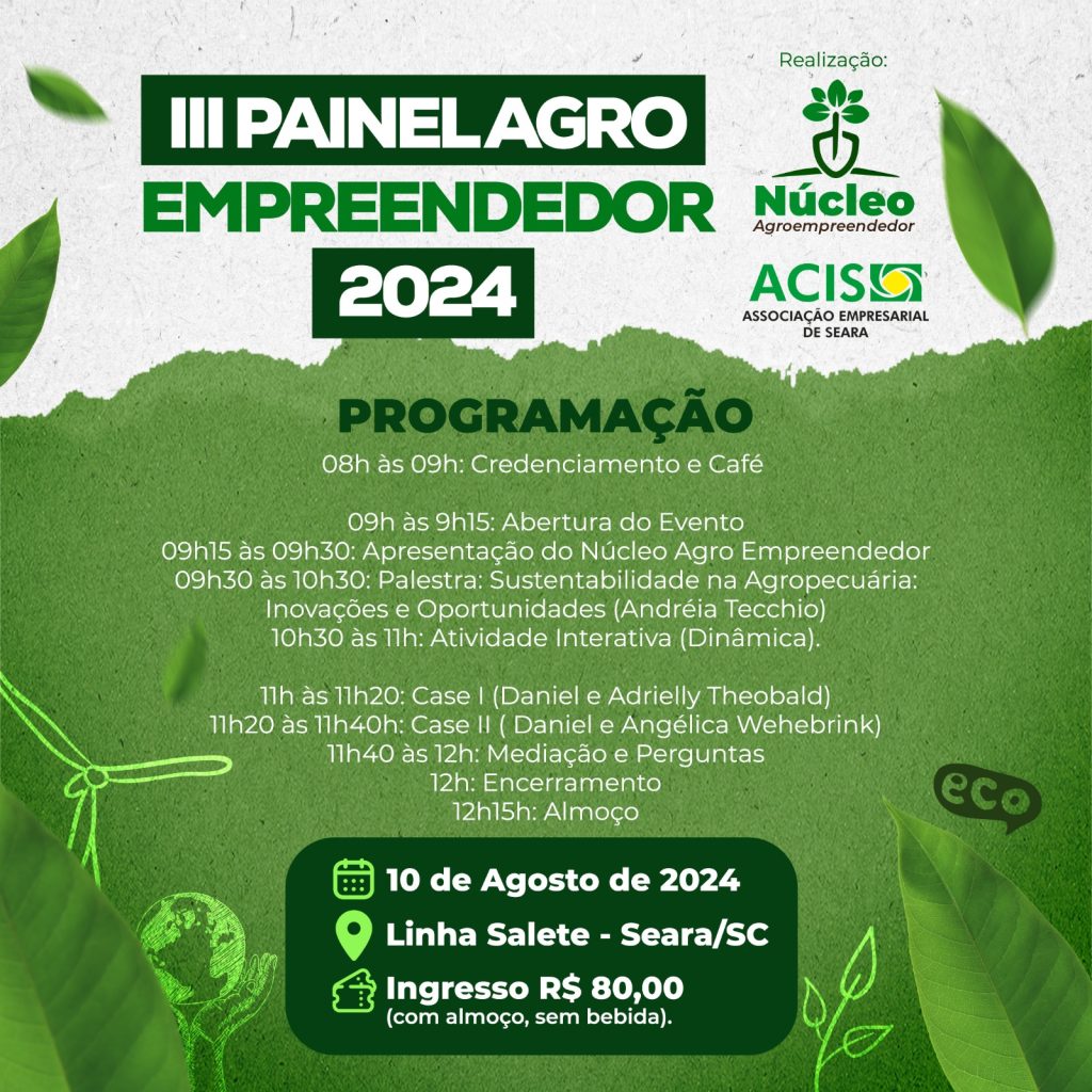 III Painel Agroempreendedor será neste sábado, 10, em linha Salete