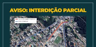 Interdição parcial na rua Dr. Maruri, em Concórdia, a partir de domingo, dia 13