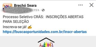 É falso que o CRAS está com processo seletivo de vagas de emprego