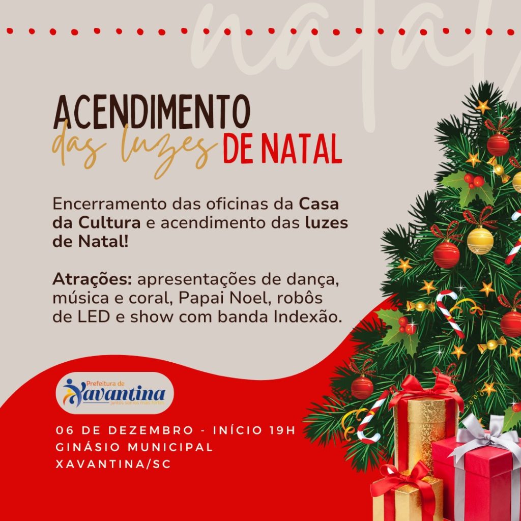 Acendimento das luzes de Natal em Xavantina será no próximo dia 6