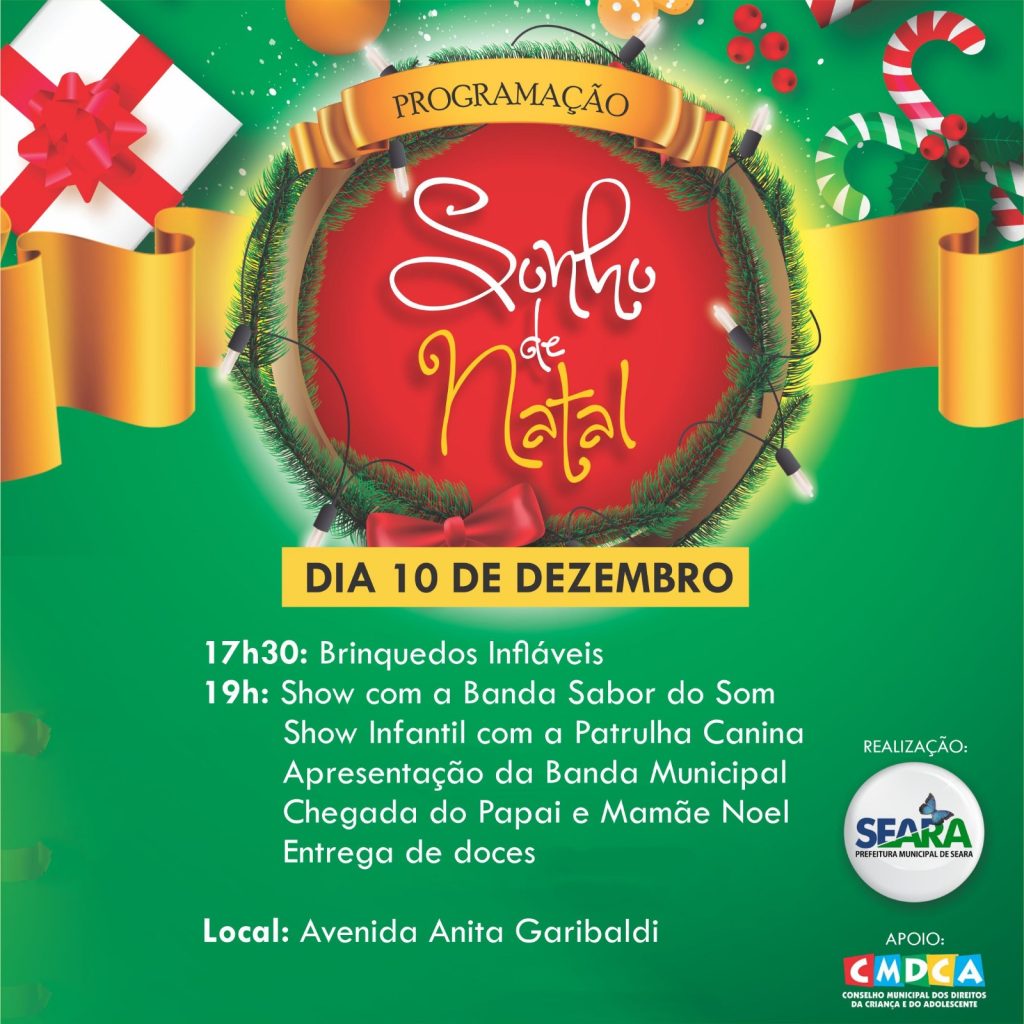 Parada Natalina em Seara é nesta terça-feira, 10