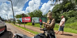 Acidente deixa motociclista gravemente ferido em São Miguel do Oeste