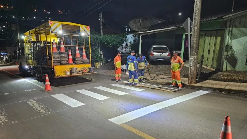Melhorias na sinalização horizontal de trânsito iniciam em Seara