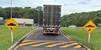 Lombadas físicas são instaladas no Trevão do Irani