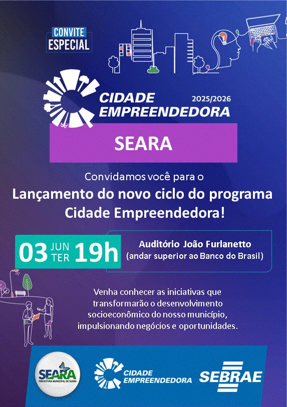 Novo ciclo do Programa Cidade Empreendedora será lançado na terça-feira, 03
