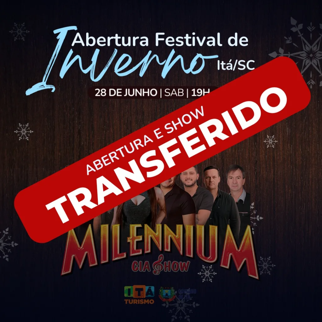 Abertura do Festival de Inverno de Itá é remarcado