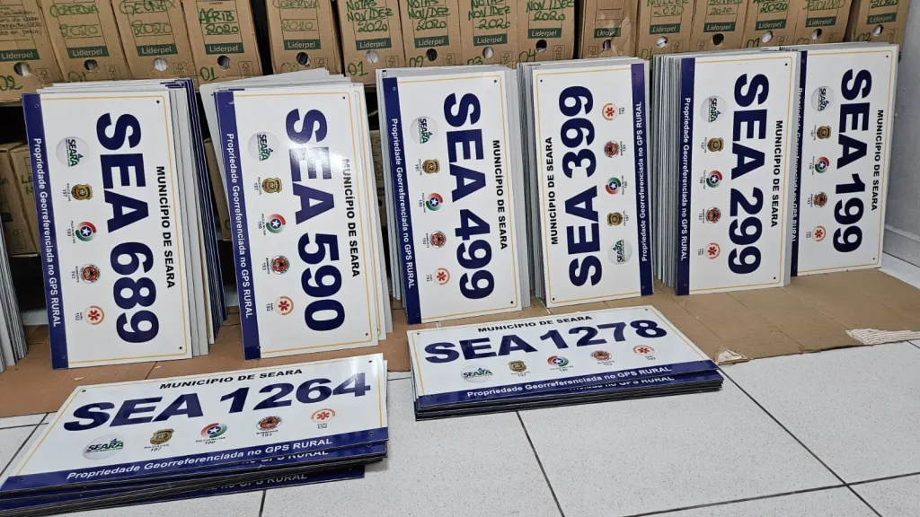 Ainda há placas do GPS Rural para retirada em Seara