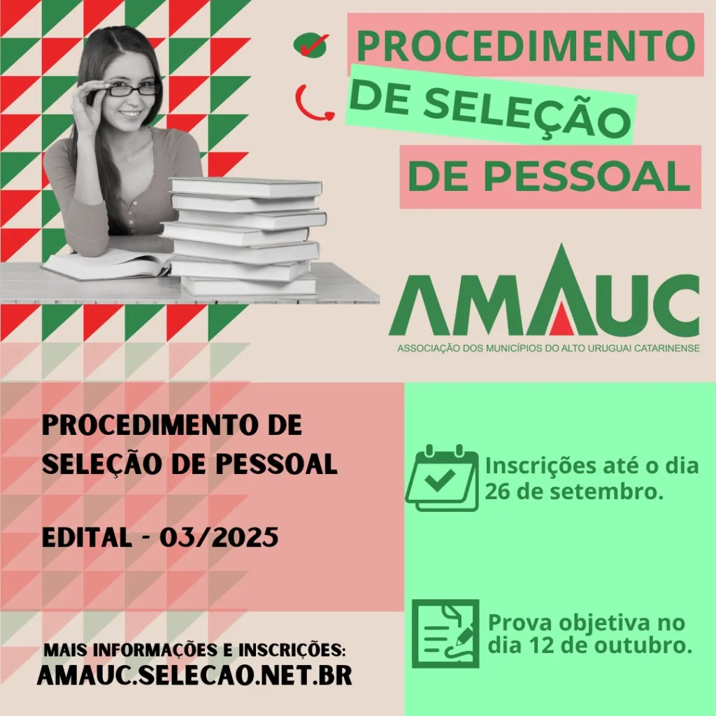 Amauc anuncia Procedimento de Seleção de Pessoal para Recepcionista e Assistente Social