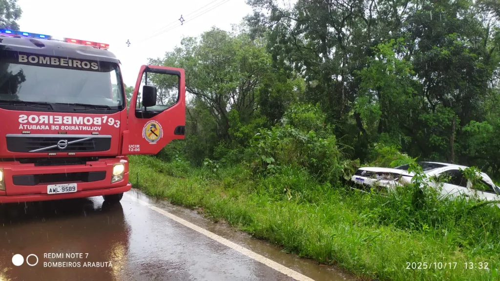 Saída de pista é registrada na SC-154 em Arabutã