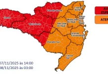 Frente fria e Ciclone Extratropical provocam temporais e ventos fortes em Santa Catarina