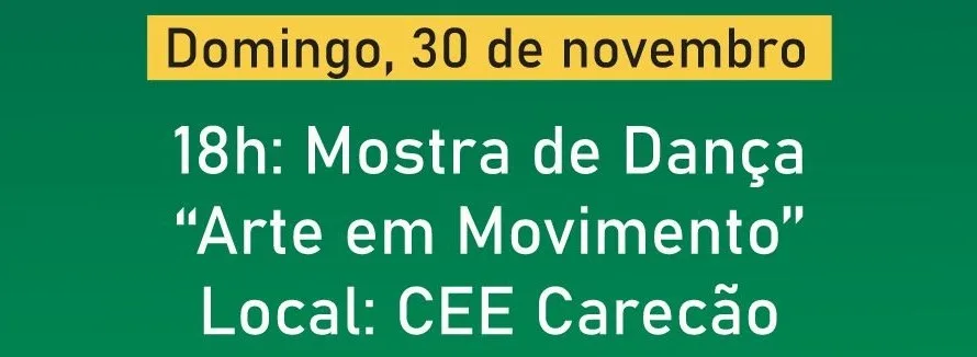 Mostra de Dança Arte em Movimento será neste domingo, 30
