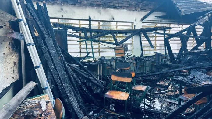 Incêndio atinge escola no Centro de Concórdia