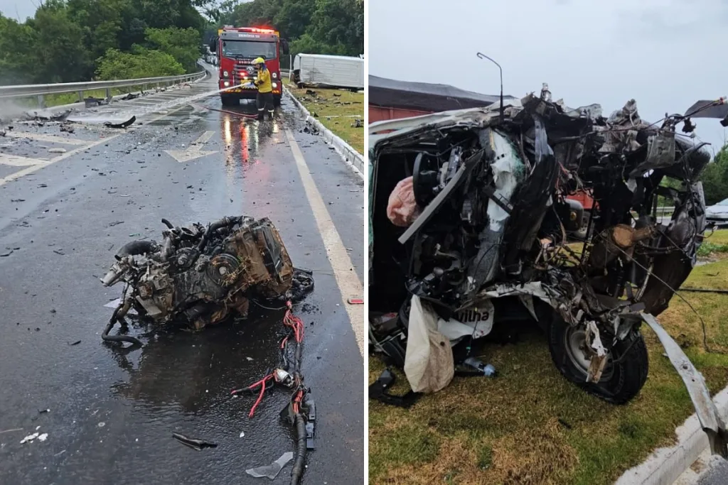 Colisão entre van e carreta deixa dois feridos em Nova Itaberaba