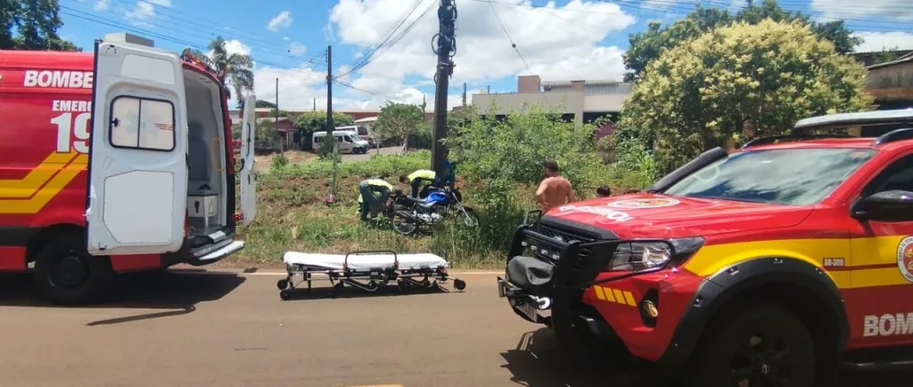 Motociclista fica ferido ao colidir contra poste em Xanxerê