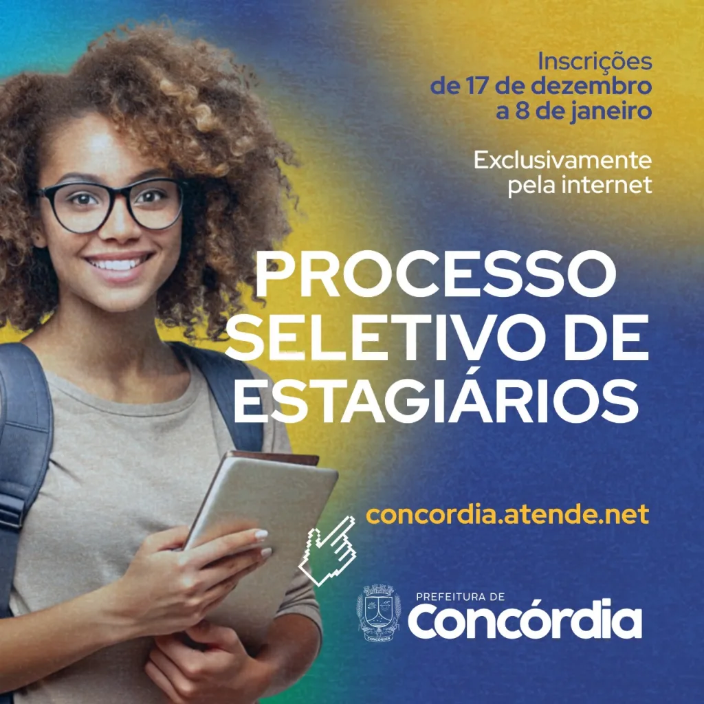 Prefeitura de Concórdia lança edital para contratação de estagiários