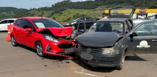 Acidente deixa condutor ferido no trevo de acesso ao Contorno Viário de Seara