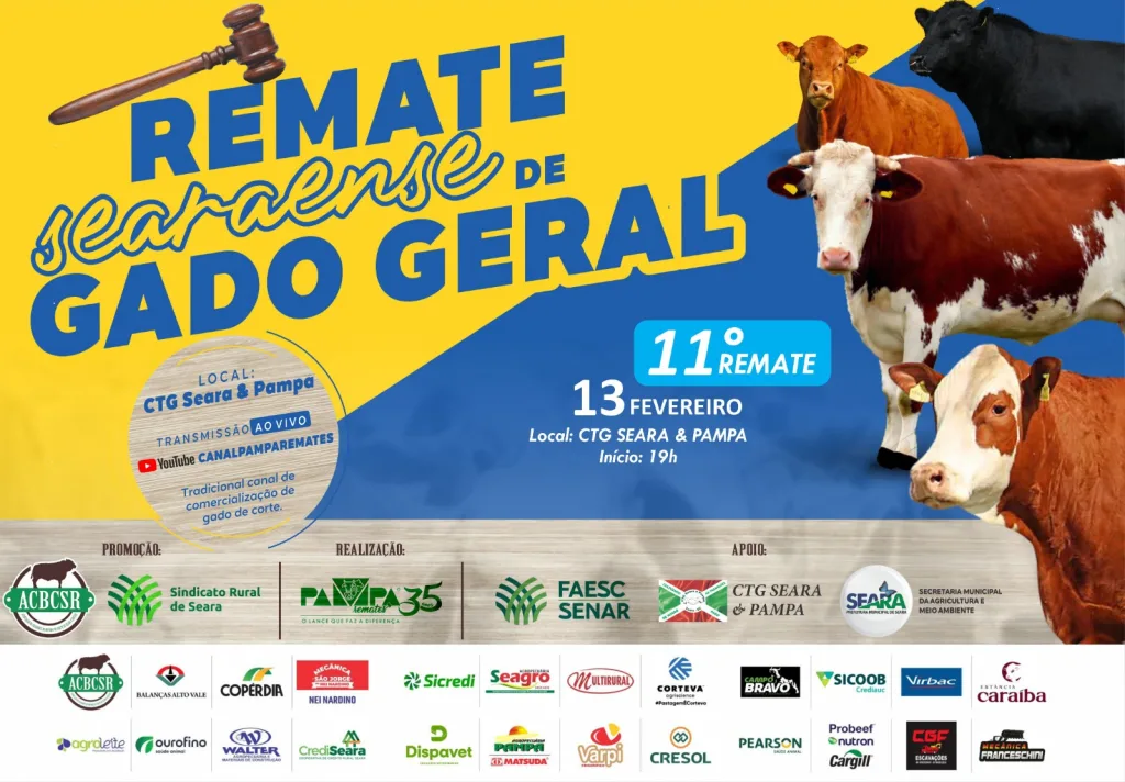 Remate Searaense de Gado Geral é hoje no CTG Seara & Pampa
