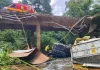 Carreta cai de ponte e motorista fica gravemente ferido em Coronel Freitas
