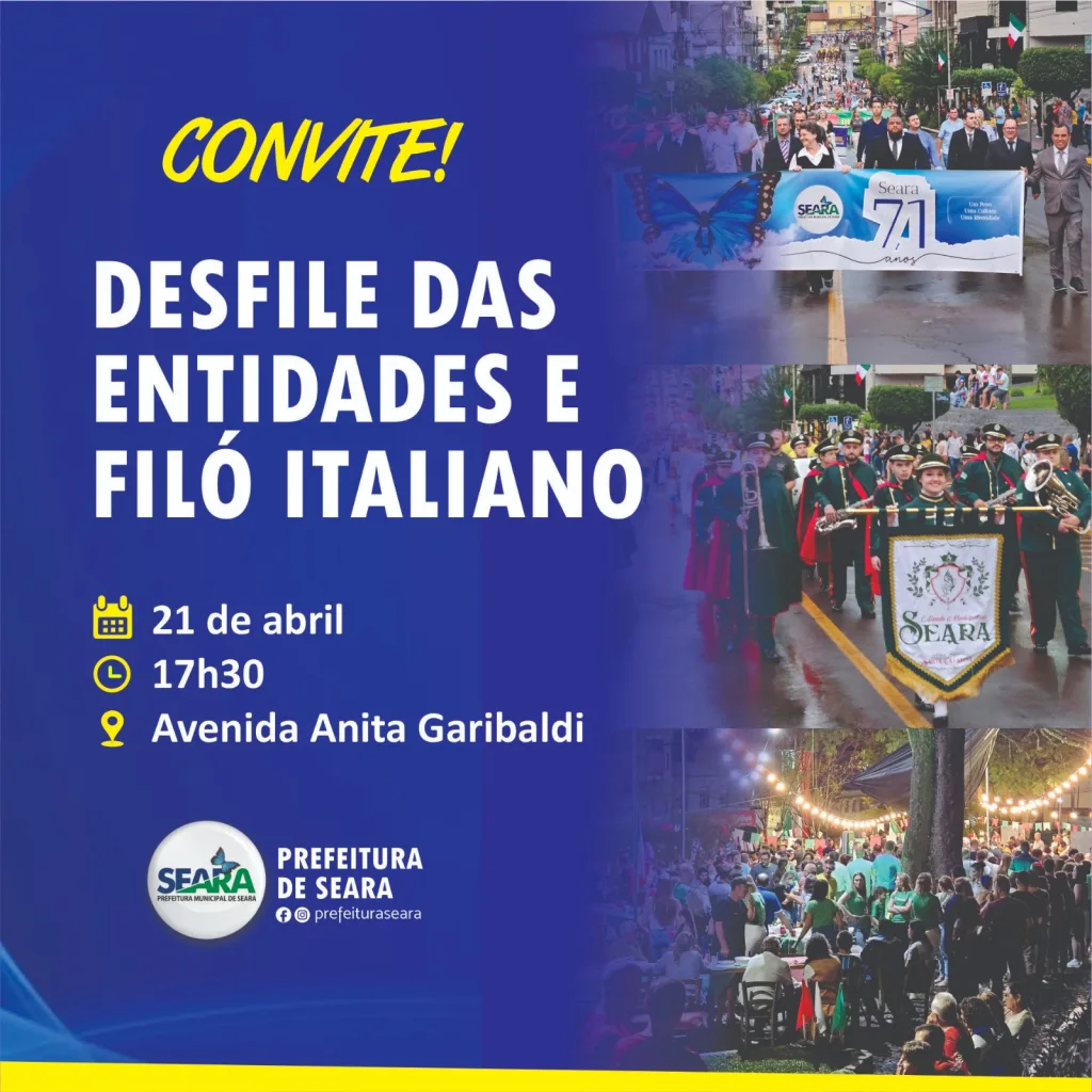 Desfile das Entidades e Filó Italiano serão nesta terça-feira, 21