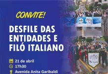 Desfile das Entidades e Filó Italiano serão nesta terça-feira, 21