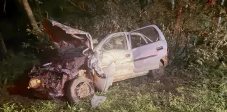 Motorista fica gravemente ferido em acidente na BR-153 em Concórdia