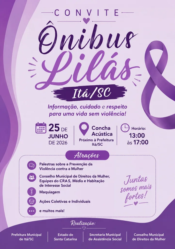 Ônibus Lilás retorna a Itá e reforça ações de combate à violência contra a mulher