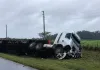 Quatro pessoas morrem e uma fica gravemente ferida em acidente na BR-470, em Campos Novos