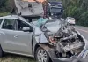Motorista ferido após colisão entre carro e caminhão na BR-153, em Irani