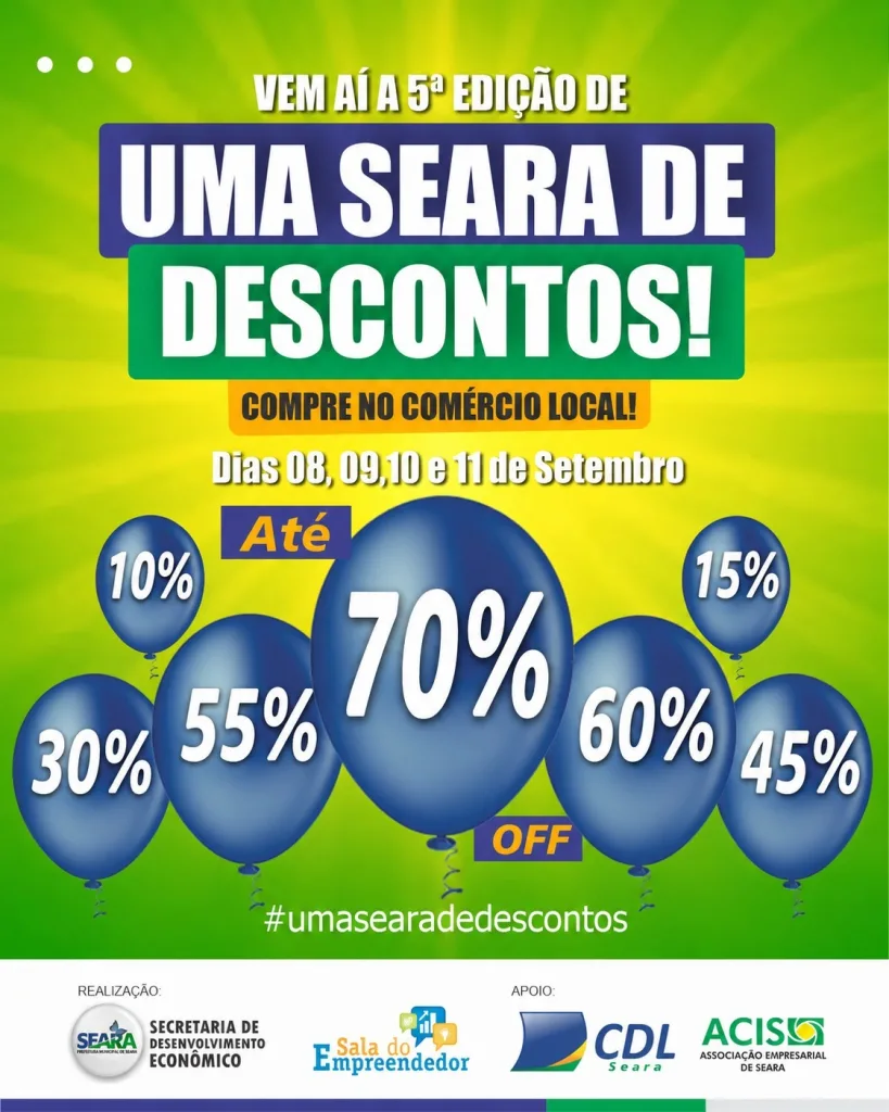 Campanha Uma Seara de Descontos será de 8 a 11 de setembro