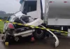 Colisão entre carro e caminhão deixa um morto na SC-135, em Videira