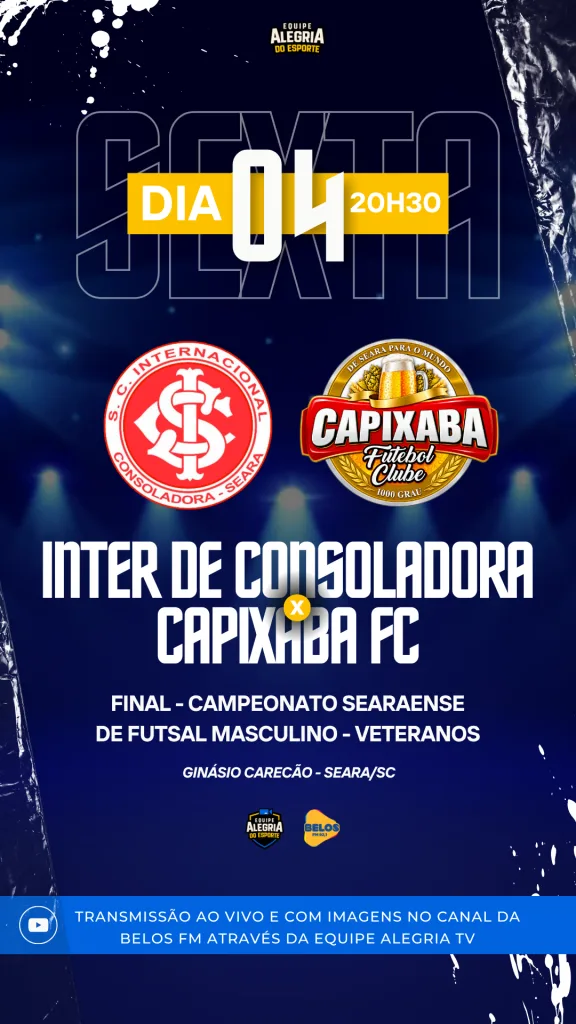 Belos FM transmite hoje a final do Campeonato Searaense de Futsal – Veteranos na rádio e YouTube
