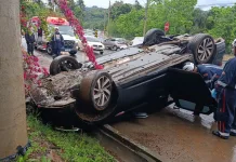 Capotamento deixa condutor ferido em Concórdia