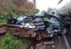 Acidente entre carro e caminhão deixa uma pessoa morta na SC-155, em Abelardo Luz