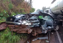 Acidente entre carro e caminhão deixa uma pessoa morta na SC-155, em Abelardo Luz