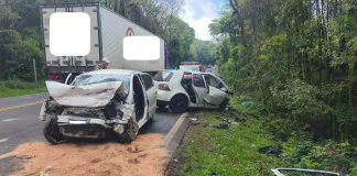 Duas vítimas morrem após grave acidente na ERS-135 entre Erechim e Getúlio Vargas