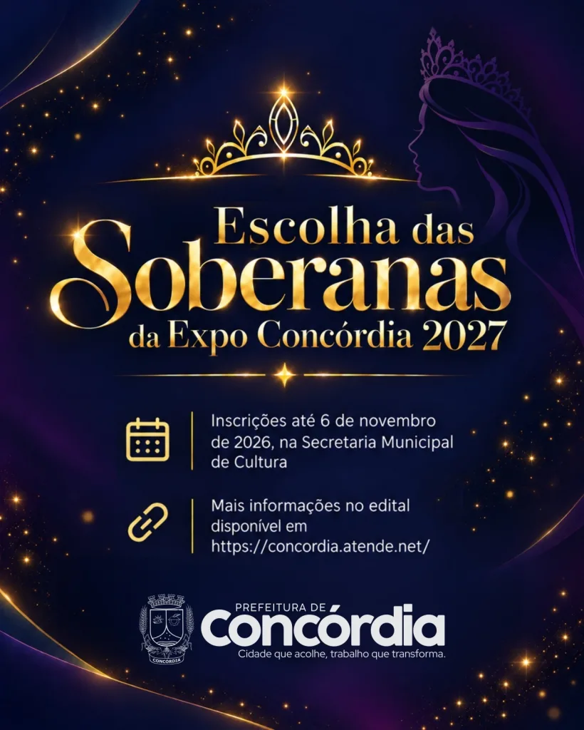 Inscrições para Soberanas da Expo Concórdia 2027 seguem até 6 de novembro